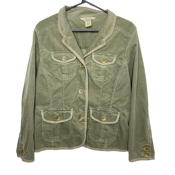 VTG L.L.Bean green corduroy jacket blazer - Picture 3 of 5